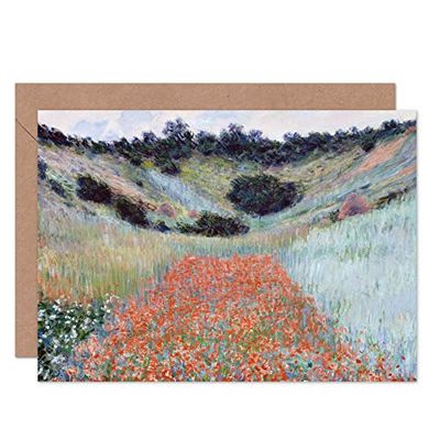 Artery8 Claude Monet Poppy Field In Hollow Near Giverny Fine Art Greeting Card Plus Envelope Blank Inside