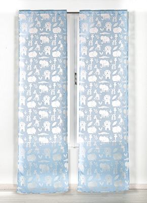 RIOMA jadis Rideau Voilage, Tissu, Bleu Moderne 240x65x3 cm Bleu