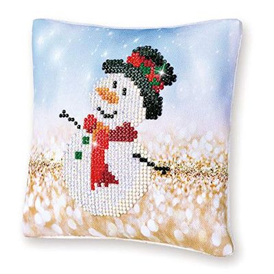 Pracht Creatives Hobby Diamond Dotz DDP2-033 - Cuscino con pupazzo di neve e diamante, 18 x 18 cm, decorazione per la casa e regalo