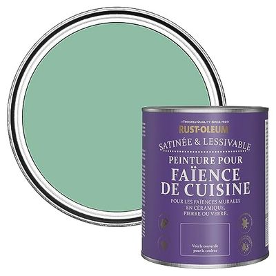 Rust-Oleum Peinture Verte Résistante à l'eau pour Faïence de Cuisine, Finition Satinée - Wanderlust 750ml