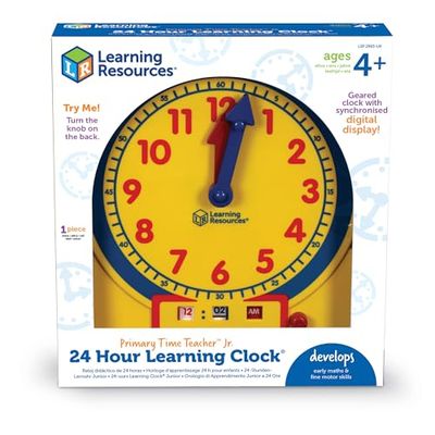 Learning Resources Reloj de 24 Horas para los Alumnos Primary Time Teacher™ - Junior 24-Hour Learnig Clock