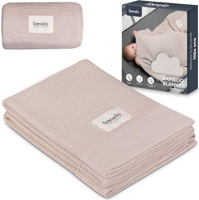 lionelo Bamboo Blanket 100x75 cm légere Couverture Enfant, Couverture Poussette bébé en Bambou, Housse de lit, 100% Coton, Naturel, Doux, antibactérien, hypoallergénique, antifongique (Beige)