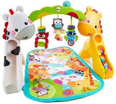Fisher-Price Tapis de jeu évolutif musical pour bébé avec activités et jouets, dès la naissance, GLK31