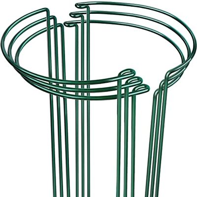 LEOBRO 6 Pack Plant Support Plant Stakes, Metal Peony Support, Garden Plant Supports, Plant Cage, Plant Support Ring, Plant Support Stakes for Peony, Tomato, Hydrangea, Indoor Plants, 9.8 W x 15.7 H