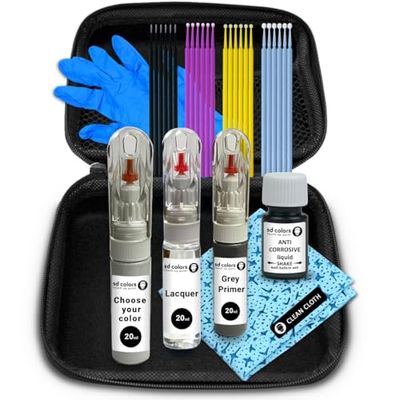 SD COLORS POLAR SILVER 761 compatible with MERCEDES New Touch Up Paint Pen REPAIR KIT 20 ML SCRATCH CHIP BRUSH COLOR CODE 761 POLAR SILVER (PAINT+PRIMER+LACQUER)