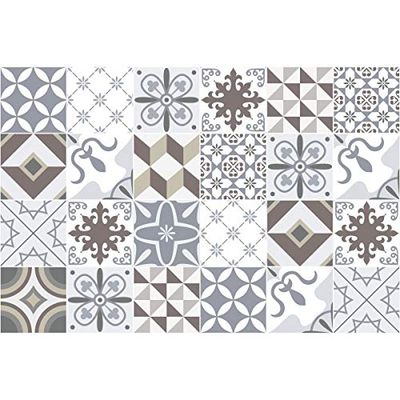 Ambiance 24 Autocolantes de azulejos | vinil decorativo autocolante azulejos de cimento – Stickers mosaico azulejos azulejos de mosaico azulejos sala de banho e cozinha, autocolantes de parede