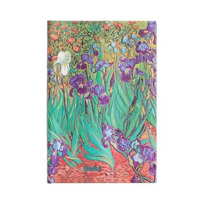 Kalendarz Paperblanks 2025 Van Gogh’s Irises Mini tygodniowy VSO: tydzień na dwóch stronach, zamykany na gumkę, Papier 100 GSM