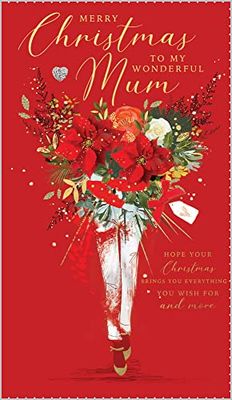 Abacus Carte de Noël pour maman – Femme tenant un bouquet