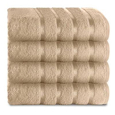 Gaveno Cavailia egyptisk bomull tjock absorberande 500 GSM Kensington handduk [ paket med 4-naturliga (50 x 80 cm)