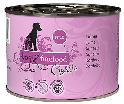 Dogz finefood, Cibo per Cani, Numero 10, Agnello, 200 g, Confezione da 6 (6 x 200 g) (Etichetta in Lingua Italiana Non Garantita)