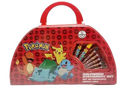 Pokémon- Set de papeleria, Manualidades, Dibujo, Rotuladores, Lápices, Acuarelas, Tijeras, Ceras, Color Rojo, Producto Oficial (CyP Brands)