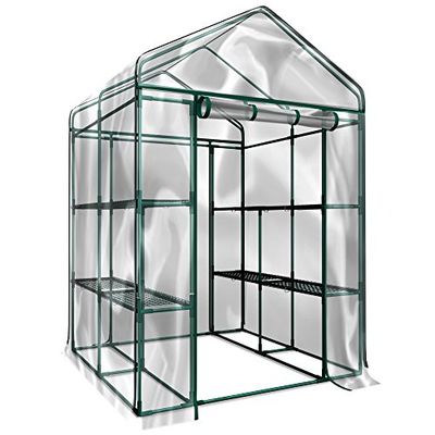 Home-Complete HC-4202 - Serra per interni ed esterni, con 8 ripiani robusti, per coltivare piante, piantine, erbe o fiori in qualsiasi stagione