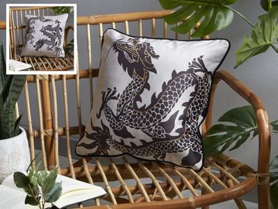 COJIN TERCIOPELO DRAGON C/BORDON DOBLE CARA 45X45 CMS. 45x12x45 cms