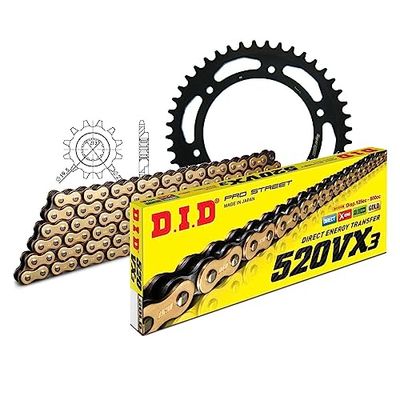Kettingset DID staal 520VX3 / 122 klinkslot voor Beta Jonathan 125/350 cc Bj. 1999-2006