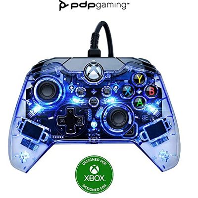 PDP Manette de jeu filaire LED Afterglow - Lumières colorées RGB Hue - Connecteur USB - Commandes audio - Manette de jeu à double vibration - Xbox Series X|S, Xbox One, PC
