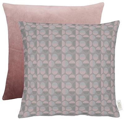 Apelt Federa per cuscino in poliestere, colore rosa/grigio, 46 x 46 cm