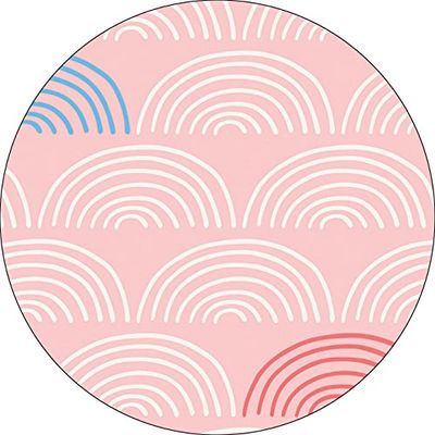 Bonateks, Tappetino per mouse rotondo con stampa digitale, base antiscivolo, per ufficio e casa, diametro: 22 cm