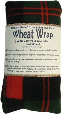 Vagabond Bags Ltd Wheat Wrap in Red and Green Check, Red & Green, Cotswold Lavender