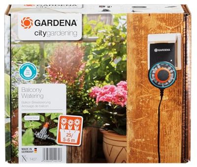Gardena city gardening set voor balkonbesproeiing: set voor het volautomatisch besproeien tot 6 bloembakken, 13 programma's (1407-20)