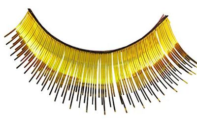 Eulenspiegel 000144 Kunstwimpers, goud metallic, 1 ml speciale wimperlijm, handleiding (mogelijk niet beschikbaar in het Nederlands), voor carnaval, themafeest