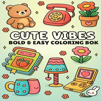 Cute Vibes Bold & Easy Coloring Book: Bold Lines and Sweet Designs to Color with Joy