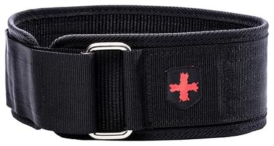 Harbinger 4 Inch Nylon Belt, Hombre, Negro-Negro/Negro, Large