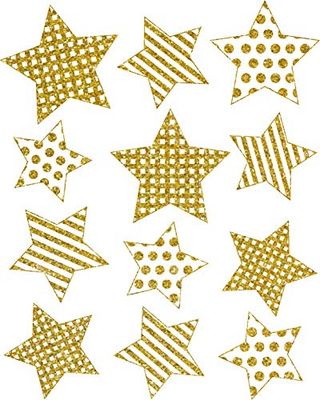 Avery España 52951- decoraciones navideña para ventana, reposicionables, 12 pegatinas estrellas de papel de aluminio, purpurina. - 1 hojas