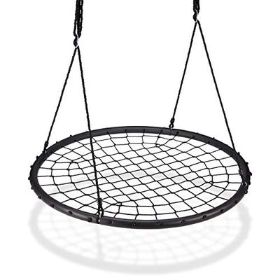 Relaxdays Balançoire nid d'oiseau maille filet 120 cm à suspendre ajustable enfant adulte jardin extérieur 150 kg, noir
