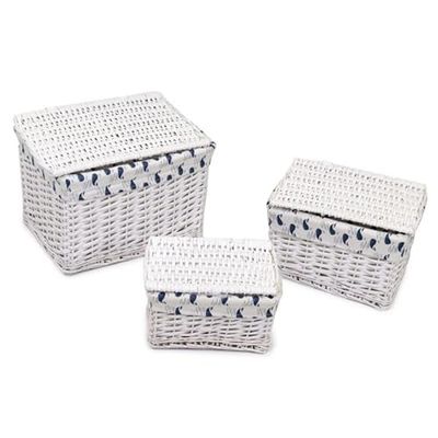 Vacchetti 1215680000 Scatola, Vimini, Bianco, Medio, 3 unità