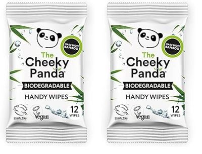 The Cheeky Panda Bamboo Hand Wipes | 24 Travel Wipes | Plastic Free & Biodegradable (Pack of 2)