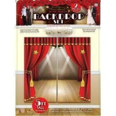 Vibrant At the Movies Achtergrondset (15 cm) - Perfecte decoraties voor filmavonden, supersterfeesten, fotoshoots en virtuele evenementen
