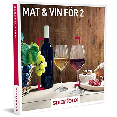 Smartbox - mat- & vinprovning, för 2 personer - 9 mat- och vinprovningar - 1 mat- och vinprovning för 2 personer - present till honom, present till henne