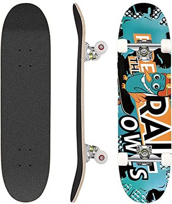 WeSkate Monopatín para Principiantes 31"x 8" Skateboard 7 Capas Monopatín de Madera de Arce con rodamientos ABEC-7 Tabla de Skateboard Longboards para Adolescentes Adultos