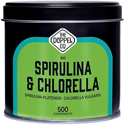Spiruline et Chlorella Bio | 500 Comprimés | 1500 mg par dose | Algues Spiruline Chlorella Bio | Sans Additifs - Effet Rassasiant - Detox | Proteine Vegan, Proteine Vegetale | Sans plastique