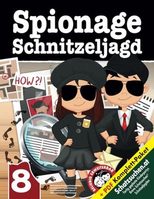 Geheimagenten Schnitzeljagd Kindergeburtstag ab 8 Jahren: Geheimagenten Schatzsuche für spannende Ermittlungen - Spiel mit Geheimagentenausweis und Hinweisjagd (Bravo Schatzsuche)