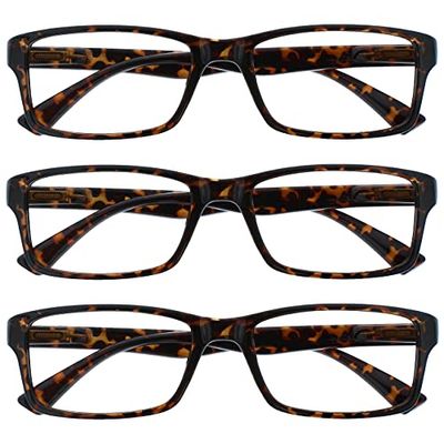 OPULIZE The Reading Glasses Company Brown Tortoiseshell Readers Value 3 Pack Mens Womens UVR3092BR +3.00