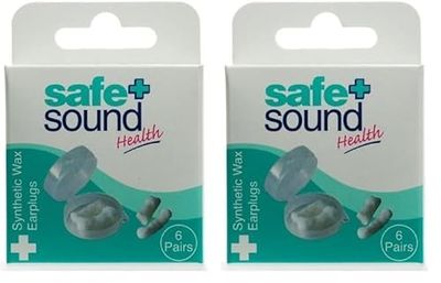 Safe & Sound Synthetic Wax Ear Plugs 6 PRS (Pack of 2)