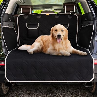 Toozey Coprisedile per cani per SUV – Telo di copertura impermeabile per bagagliaio posteriore, tappetino per auto con protezione laterale e paraurti, per SUV, furgoni, camion, colore nero