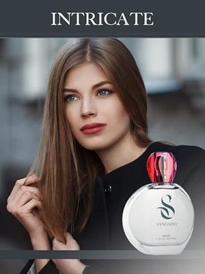 INTRIKAT by SANGADO, Parfym för Kvinnor, 8-10 timmars Hållbarhet, Lyxig doft, Bärnstensblommor, Exklusiva Franska Dofter, Extra Koncentrerade (Parfum), Intensiv, Elegant, Fängslande, 60 ml spray