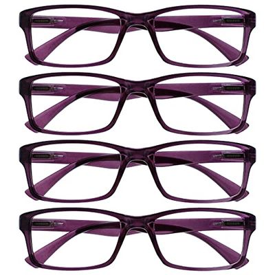 The Reading Glasses Company Porpora Lettori Valore 4 Pacco Stile Designer Uomo Donna Rrrr92-5 +1,50 - 88 Gr