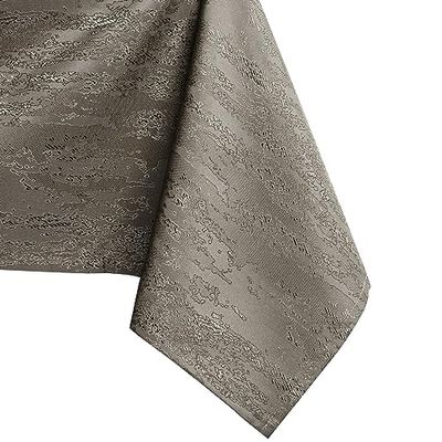 AmeliaHome Bordsduk, rund 150 x 150 cm bordsduk, fläckskydd, lotuseffekt, tvättbar, vattenavvisande, ornament Vesta cappuccino