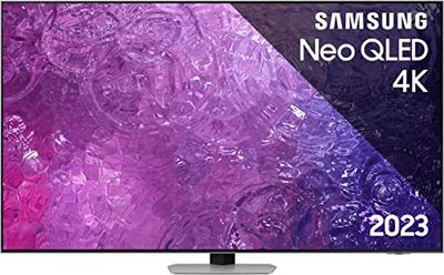 Samsung TV Neo QLED QE43QN90CATXZT, Smart TV 43" Serie QN90C perfetto per il Gaming, Neo QLED 4K UHD, Dolby Atmos, Alexa e Google Assistant integrati, Carbon Silver, 2023, DVB-T2