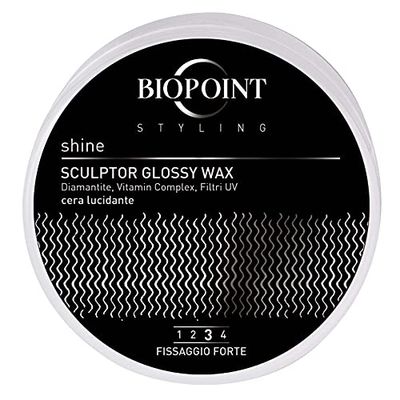 Biopoint Styling - Sculptor Glossy Wax, Cera per Capelli Lucidante a Fissaggio Forte Senza Residui, Azione Idratante e Illuminante, Definisce e Modella la Chioma, 100 ml