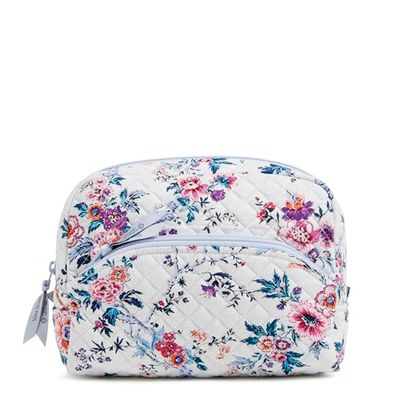 Vera Bradley Bolsa organizadora de Maquillaje Grande de algodón para Mujer, Magnifique Floral, Talla única, Magnifique Floral, Talla única, Bolsa organizadora de Maquillaje Grande de algodón