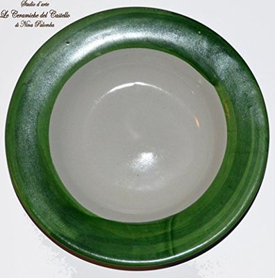 Piatto fondo - Bordo Verde - Ceramica - Handmade - Le Ceramiche del Castello - Nina Palomba - 100% Made in Italy