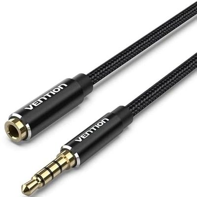 Cable de audio - cable estéreo jack 3.5 mm macho a jack 3.5 mm hembra, longitud de 10 m, color negro, flexible y resistente.*