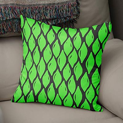 Bonamaison Decoratieve kussenhoes Neon groen & Fume, gooien kussenhoezen, home decoratieve kussenslopen voor woonkamer, bank, slaapkamer, maat: 43x43 cm - ontworpen en vervaardigd in Turkije