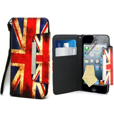 Accessory Master klaphoesje voor iPhone 5, leer, motief UK-vlag