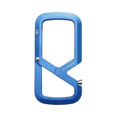 The James Brand Karabijnhaak The Mehlville met TJB-dubbele ontwerpen van aluminium en titanium in de kleur cerulean, lengte: 7,9 cm, ES201945-10