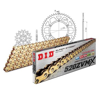 Kettingset DID Alu 520ZVM-X / 116 Eindeloos zwart voor Kawasaki KLX R 450 cc Bj. 2007-2015